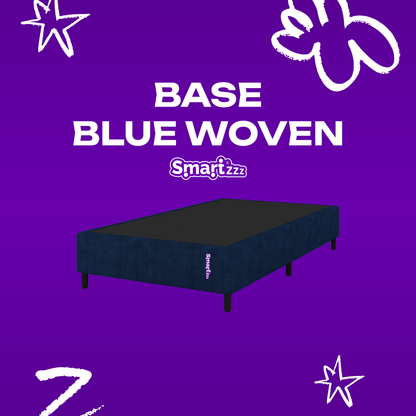 Cama Box Solteirão Design Moderno 108x198x25 Jacquard Azul SmartZzz By Plumatex