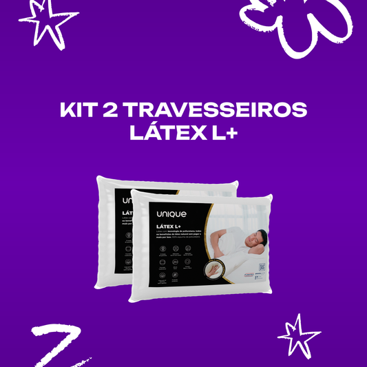Kit 2 Travesseiros Látex+ Unique 50x70x14 Unique