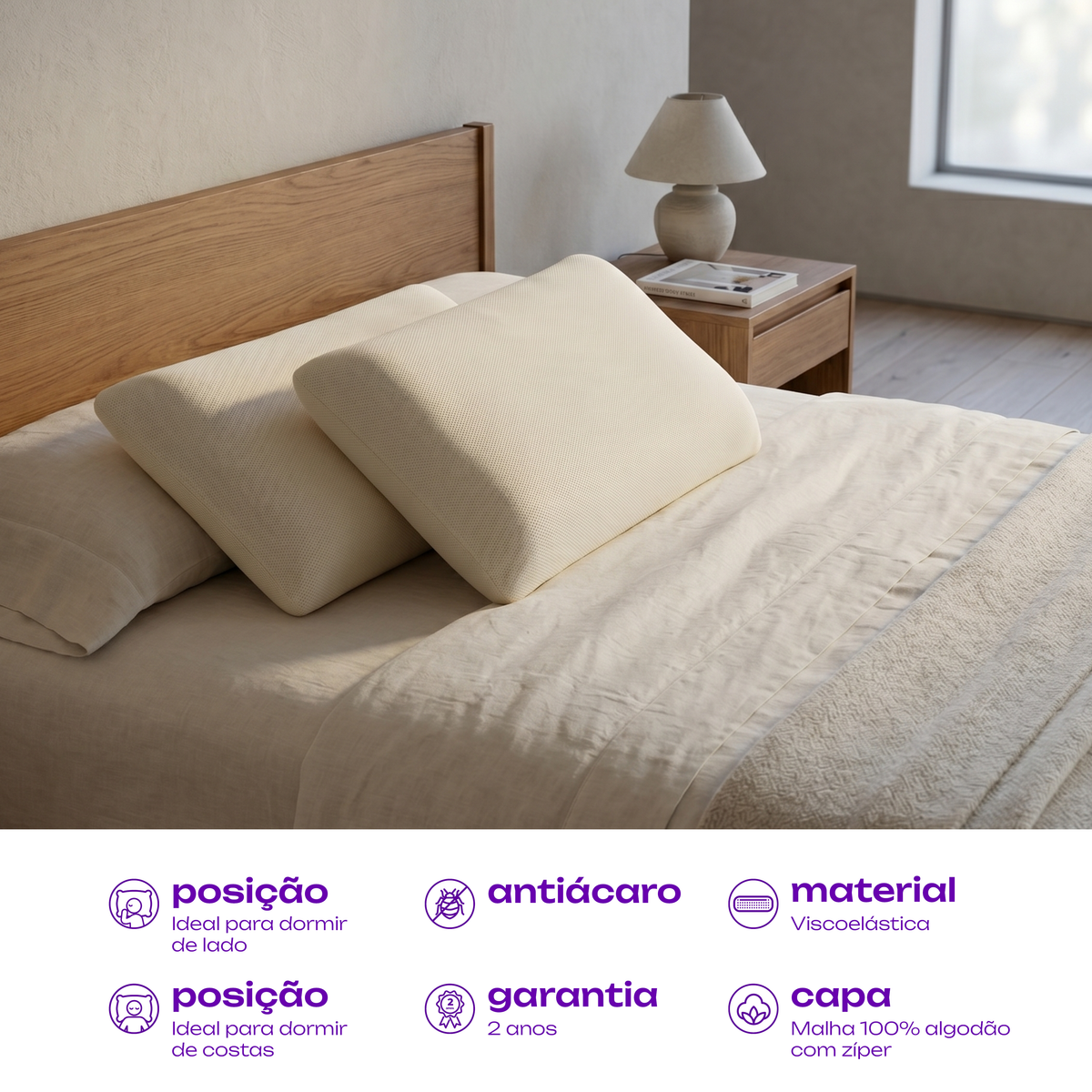 Kit 2 Travesseiros Viscoelástico Super NASA 50x70x14 Plumatex