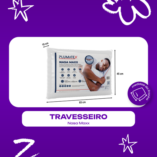 Travesseiro NASA Viscoelástico Antialérgico Maxx Plumatex