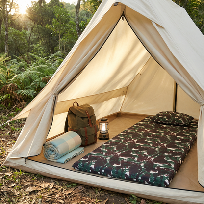 Colchonete Casal Camping Com Travesseiro 128x188x04 Plumatex