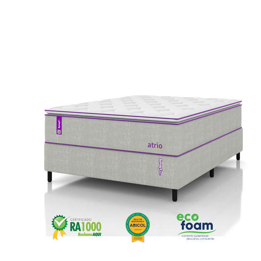 Cama Box Casal Com Colchão D26/D28 138x188 ATRIO Smartz