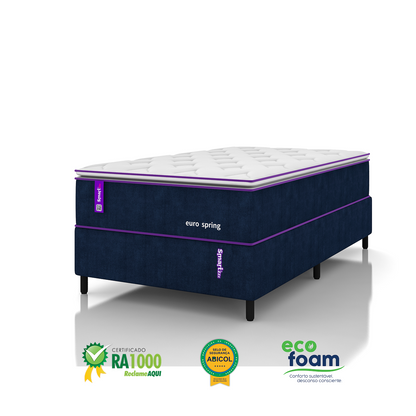 Cama Box Solteirão C/ Colchão Molas + D28 108x198 EUROSPRING