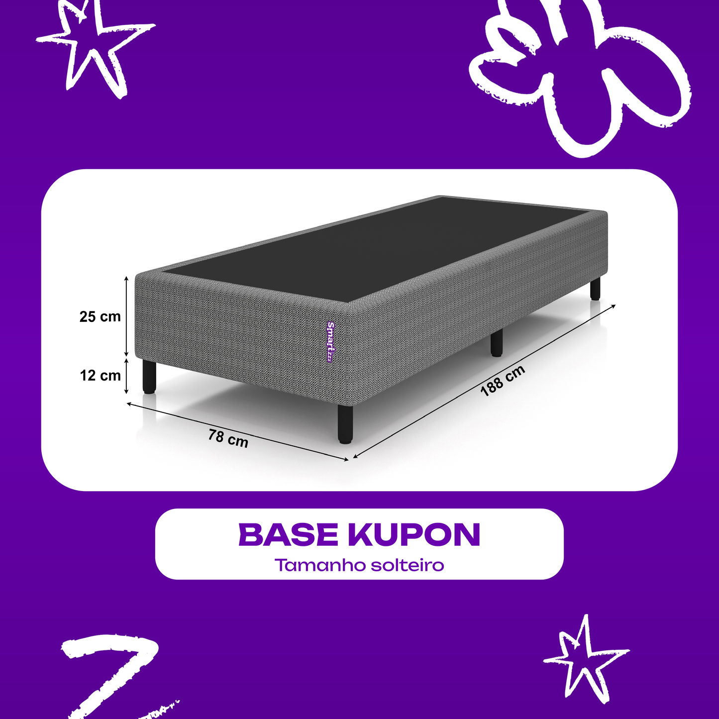 Base Solteiro Kupon 78x188x25 SmartZzz