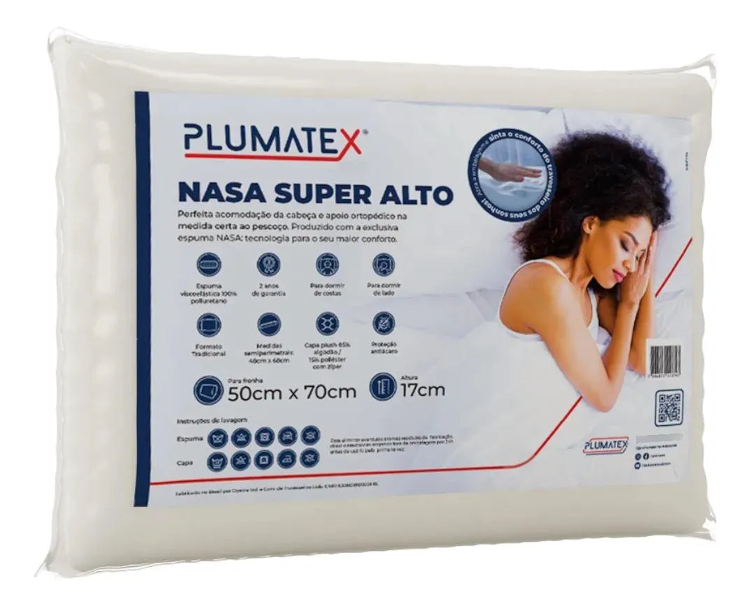 Travesseiro NASA Viscoelástico Super Alto 50x70x17