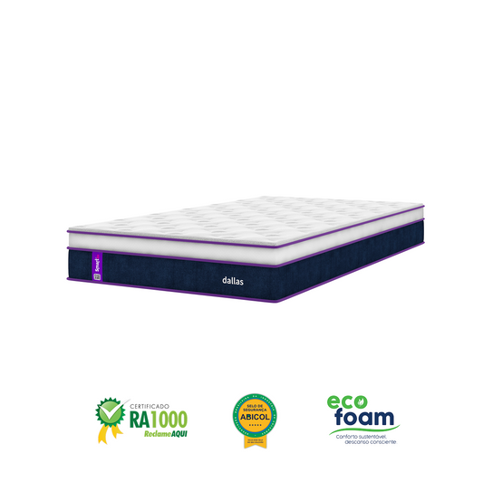 Colchão Solteirão Molas Ensacadas Dallas 108x198x28 Smartz