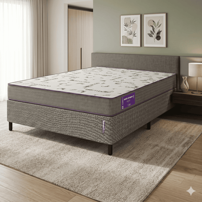 Cama Box com Colchão Casal D20 Acction 138x188 Macio Hipoalergênico Smartz
