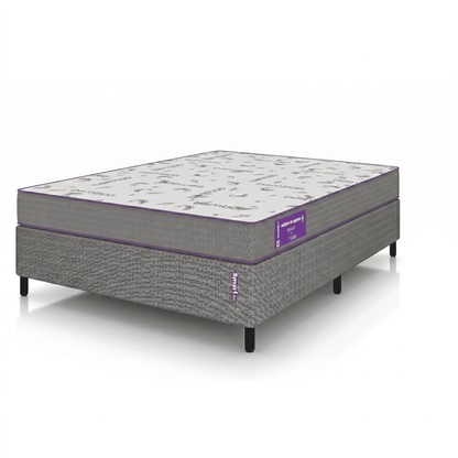 Cama Box com Colchão Casal D20 Acction 138x188 Macio Hipoalergênico Smartz