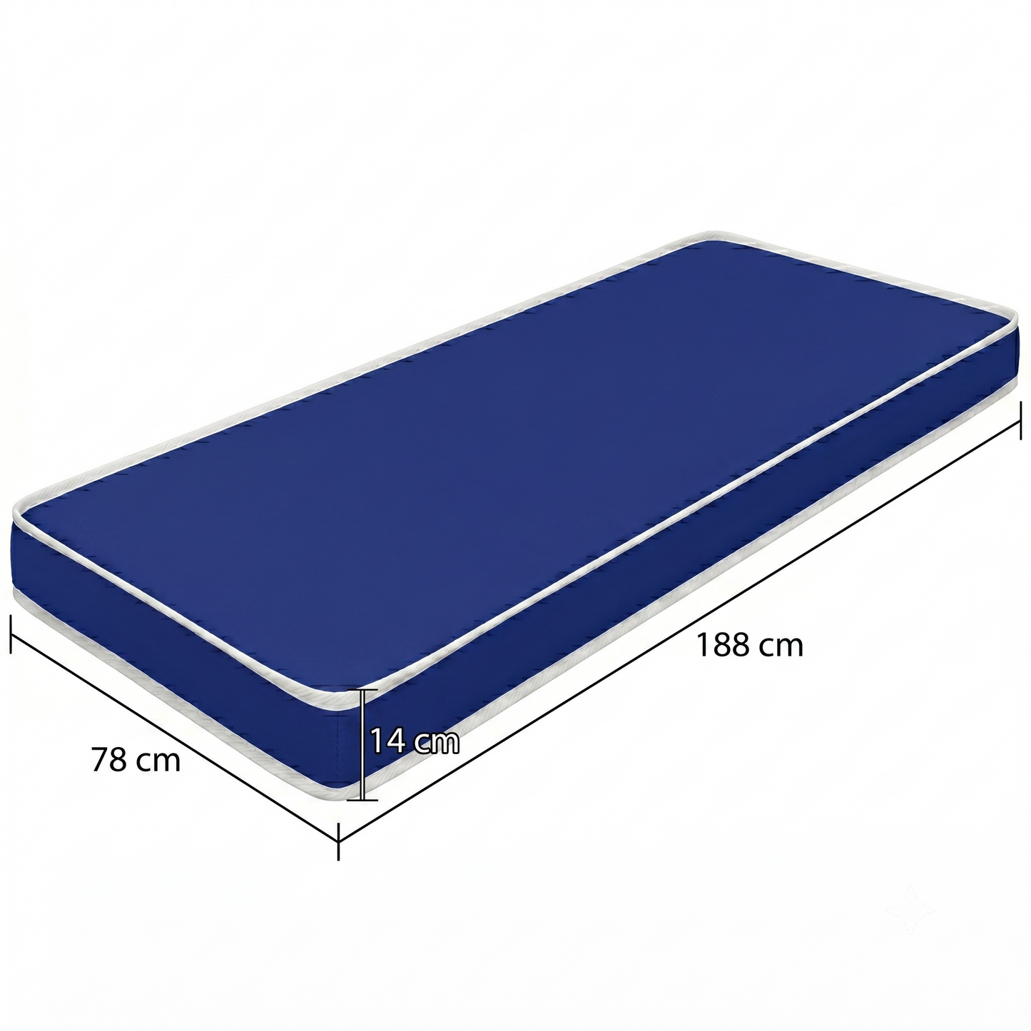 Kit 5 Colchões hospitalar D28 78x188x14 azul Plumatex