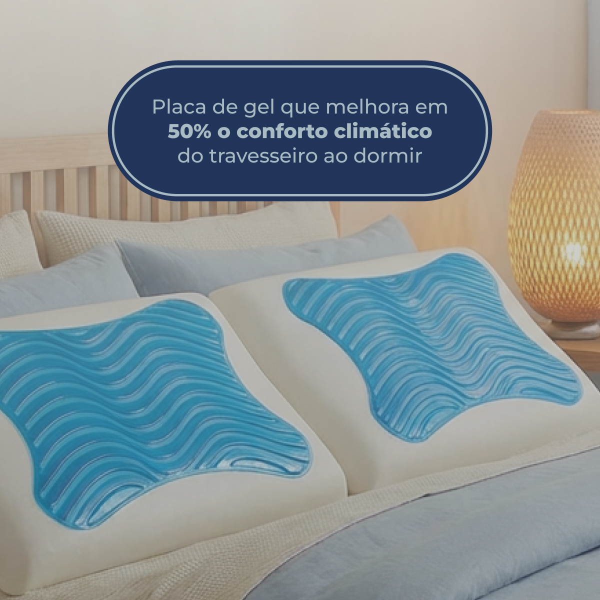 Travesseiro Nasa Gel Super Alto Luxo 50x70x17 Unique
