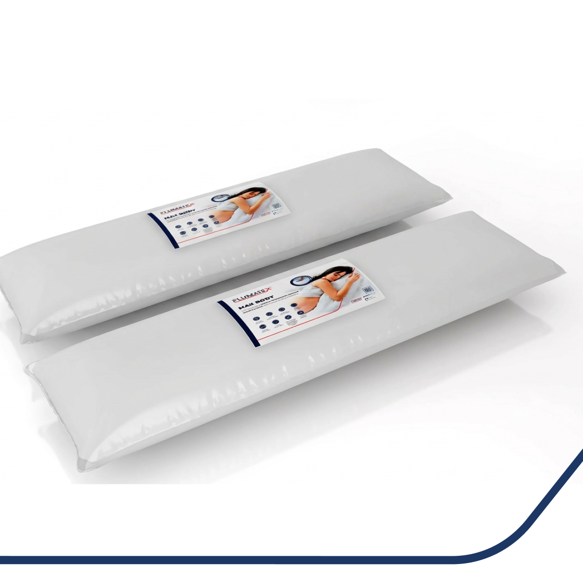 Kit 2 Travesseiros de Corpo Max Body Alpino 142x35x17 Plumatex