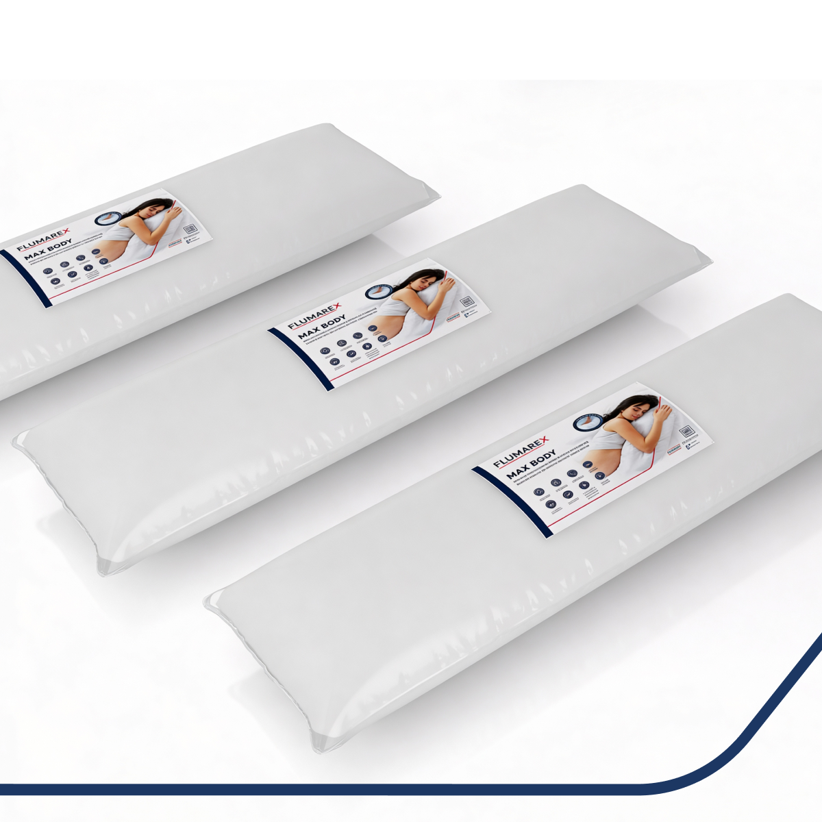 Kit 3 Travesseiros de Corpo Max Body Alpino 142x35x17