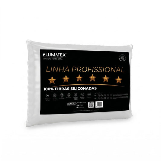 Kit 2 Travesseiros 100% Fibras Siliconadas Percal 180 Fios Linha Profissional 50x70x14 Plumatex