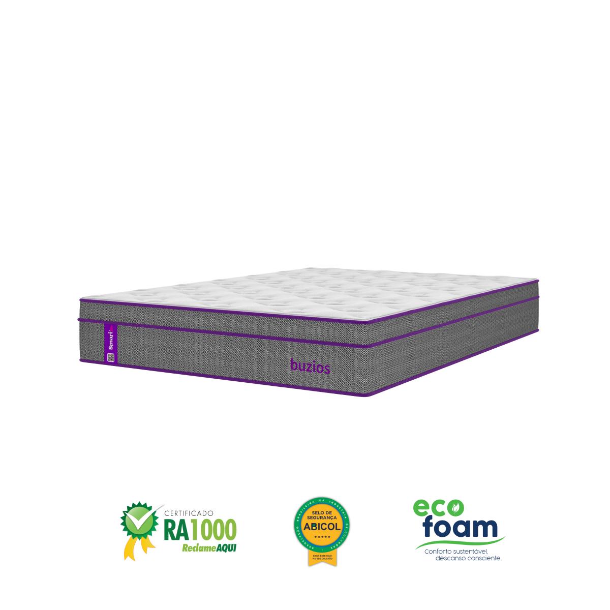 Colchão Casal Molas Ensacadas AG D80 138x188x25 BÚZIOS Smartz