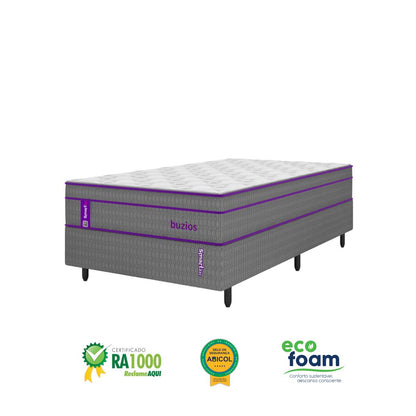 Cama Box com Colchão Solteiro King Molas  108x198x62  Búzios Smartz