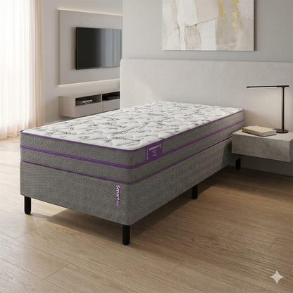Cama Box com Colchão Solteiro Ortovip D28 Firme 78x188x55 Smartz
