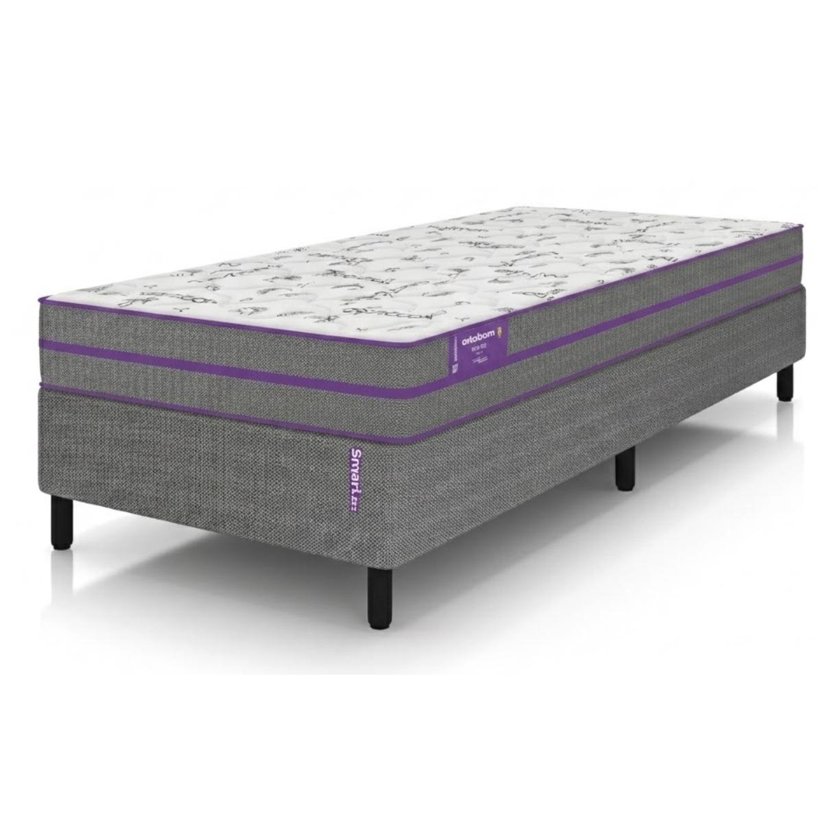 Cama Box com Colchão Solteiro Ortovip D28 Firme 78x188x55 Smartz