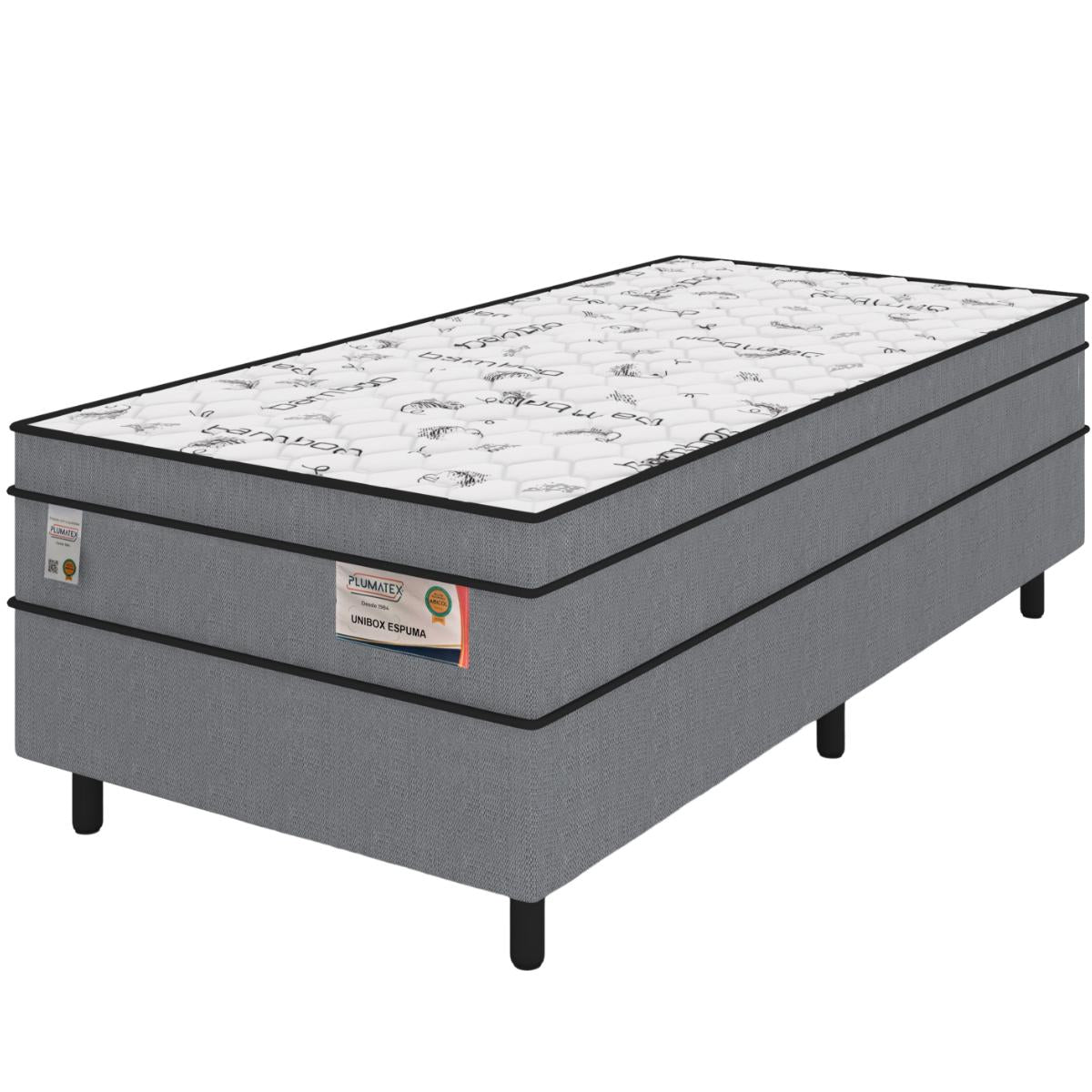 Cama Box Solteiro Conjugado Molas Ensacadas 88x188x59 Plumatex