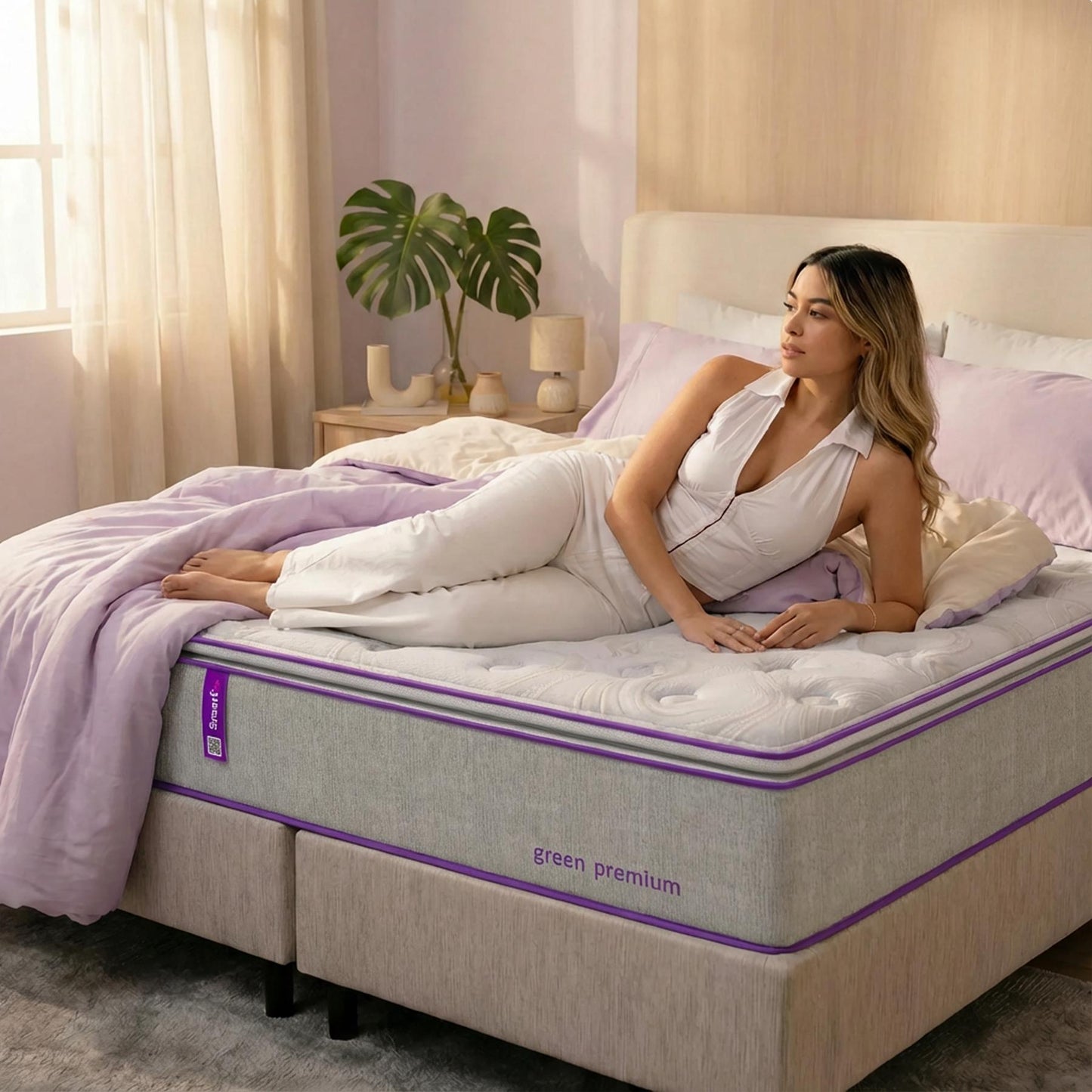 Cama Box King Com Colchão D33 193x203 Green Premium Smartz