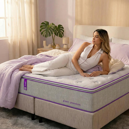 Cama Box King Com Colchão D33 193x203 Green Premium Smartz