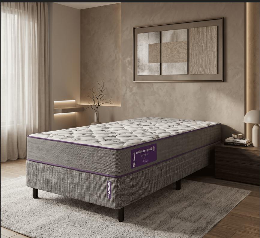 Cama Box  com Colchão Solteiro D23  Acction  78x188 Smartz