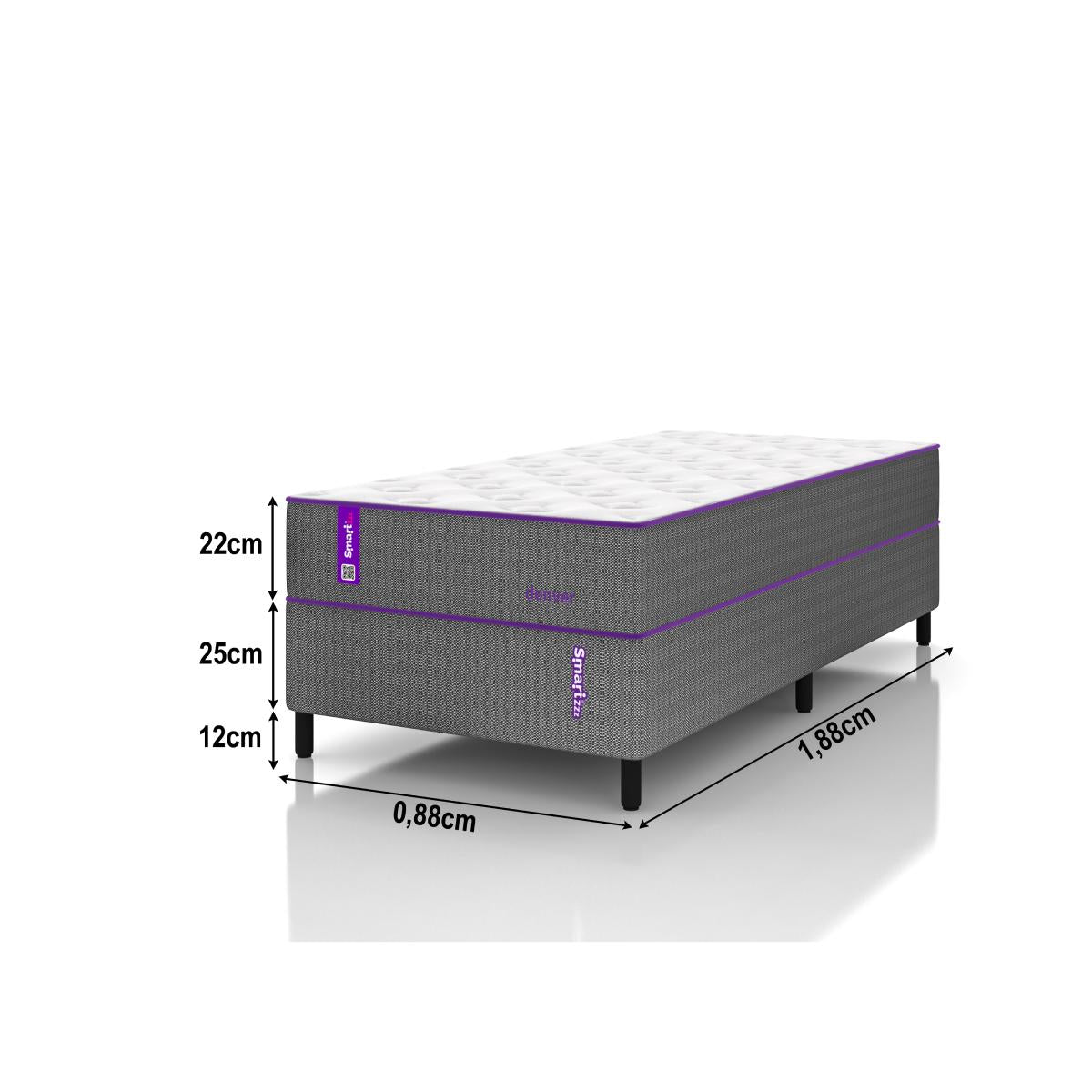 Cama Box Solteiro Molas Denver Smartz