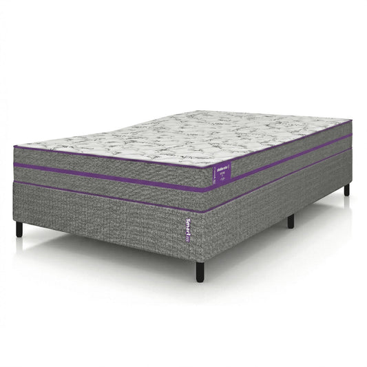 Cama Box  com Colchão Casal  D45 Ortovip  138x188x55 Smartz