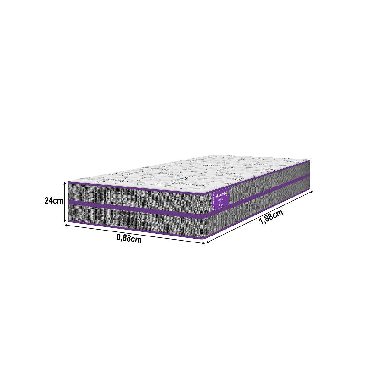Cama Box Com Colchão Solteiro D45 Ortovip 88x188x61 Extra firme Smartz