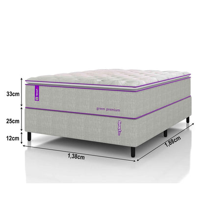 Cama Box Solteirão com Colchão D33 138x188  Green Premium