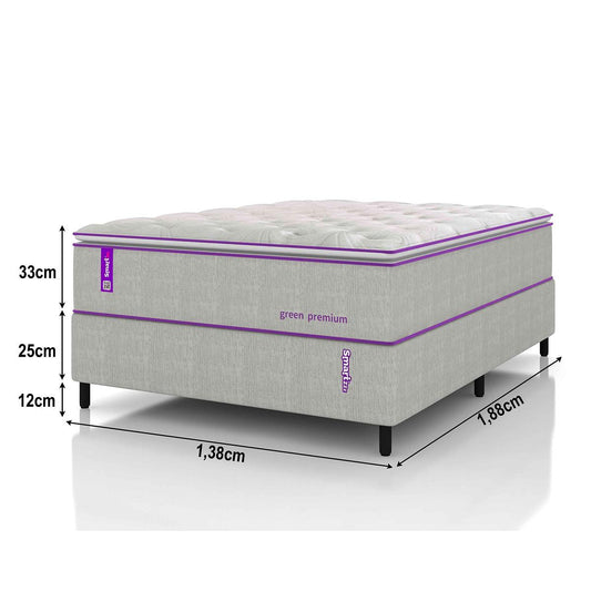 Cama Box Solteirão com Colchão D33 138x188  Green Premium