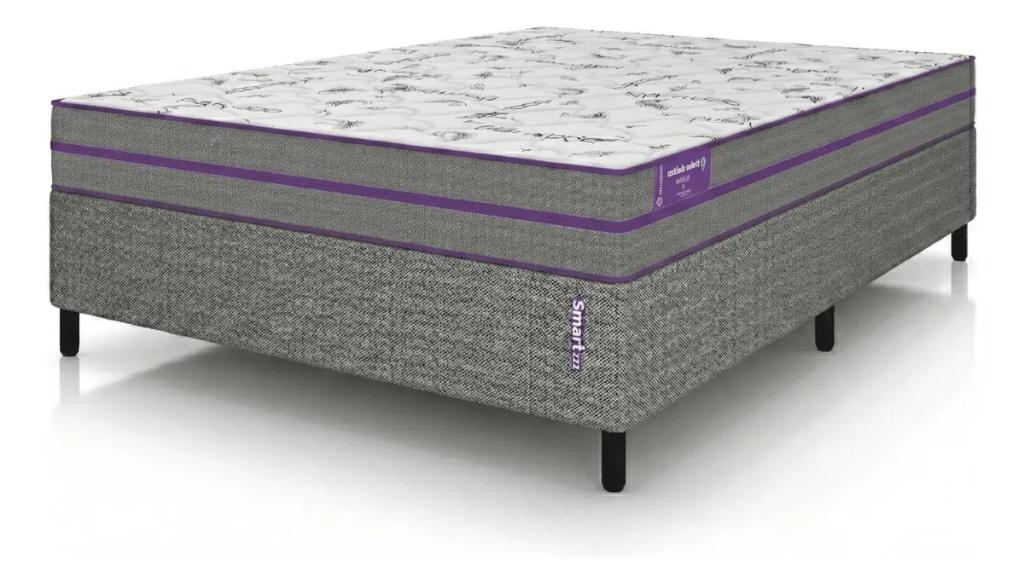 Cama box com Colçhão Casal D33 Ortovip 138x188 + Cama Pet 80X60 Smartz