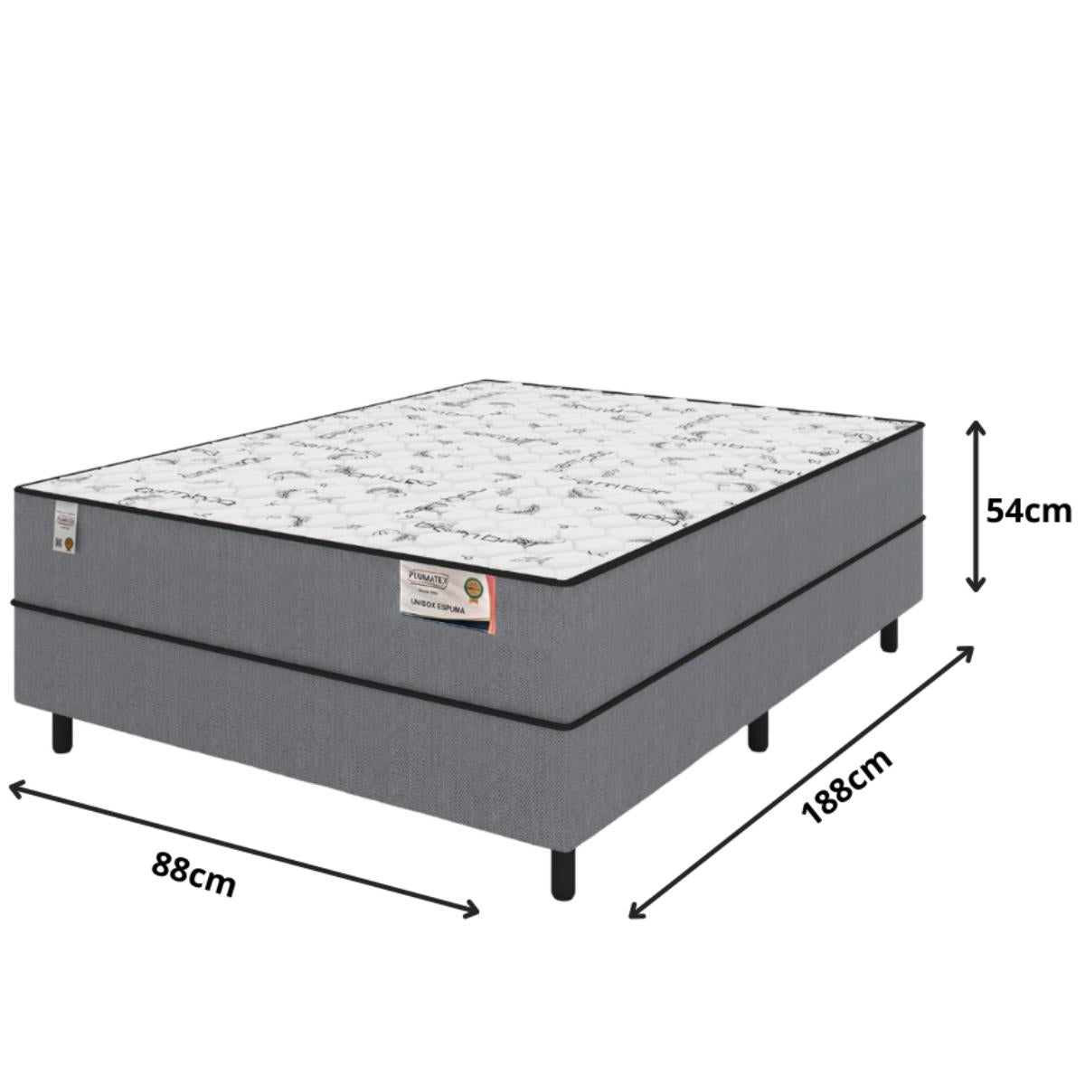 Cama Box Casal Conjugado Espuma 138x188x54 Plumatex