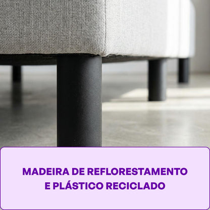 Cama Box Casal Bege 138x188x25 Jaquard Cayambe Smartz