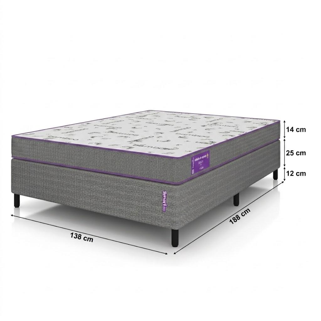 Cama Box com Colchão Casal D23 Acction 138x188x51 Intermediário