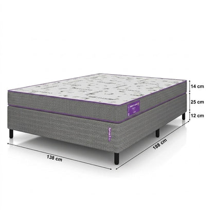Cama Box com Colchão Casal D23 Acction 138x188x51 Intermediário