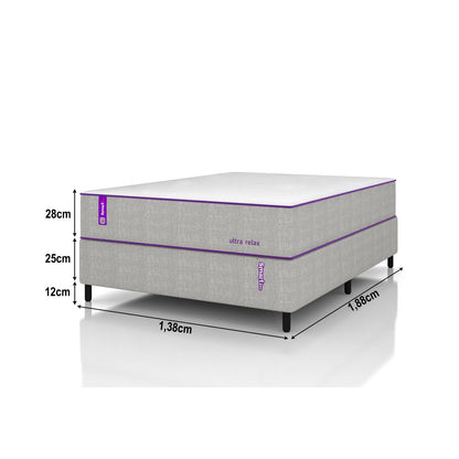 Cama Box  Casal Com Colchão D28+D25 138x188x28 Ultra Relax Smartz
