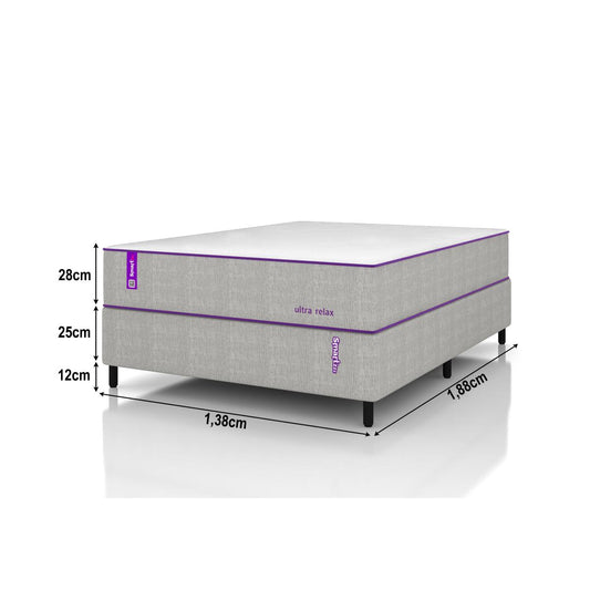 Cama Box  Casal Com Colchão D28+D25 138x188x28 Ultra Relax Smartz