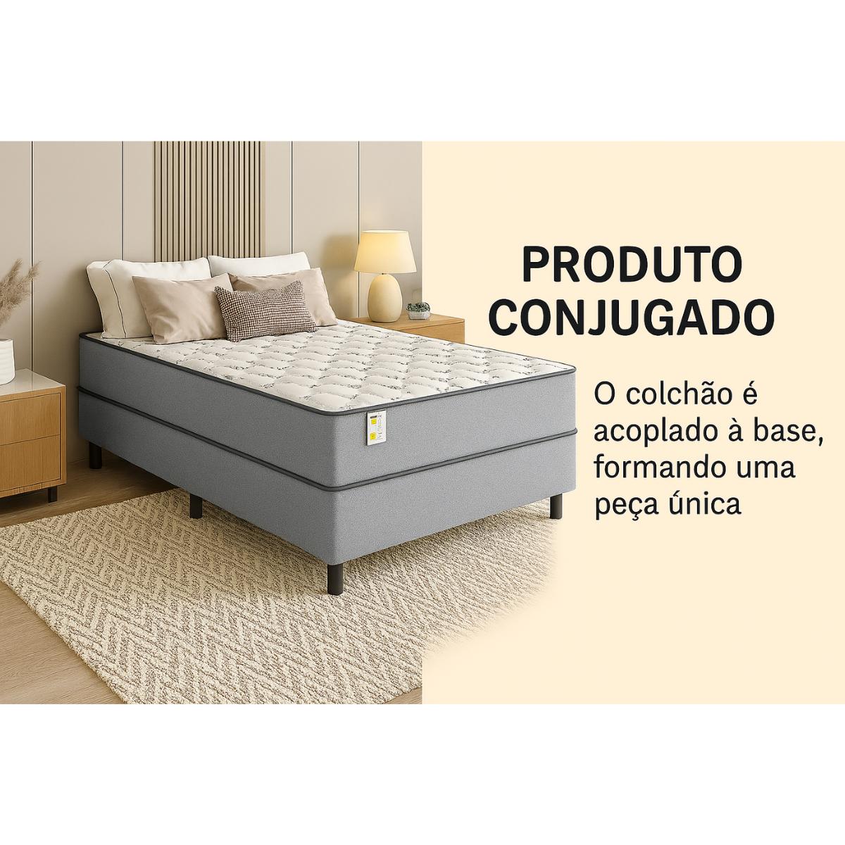 Cama Box Casal Conjugado Espuma 138x188x54 Plumatex