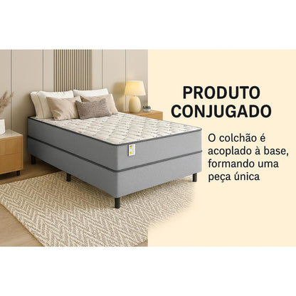 Cama Box Casal Conjugado Espuma 138x188x54 Plumatex
