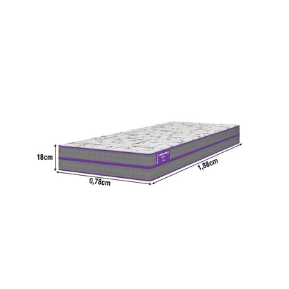Cama Box Solteiro com Colchão D33   Ortovip  78x188x55 Smartz