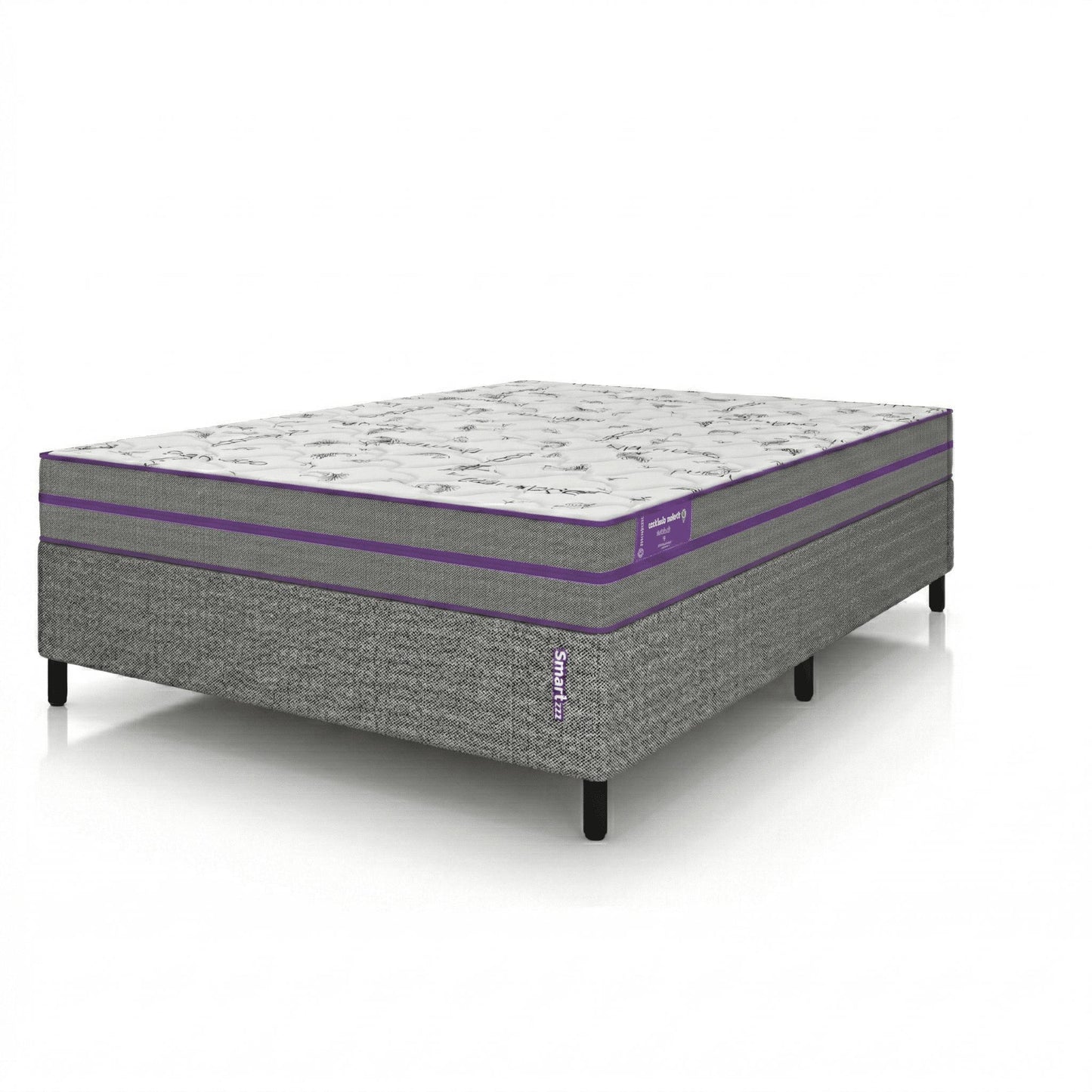Conjunto Cama Box Casal Com Colchão  138x188x43 Ortovip  Smartz