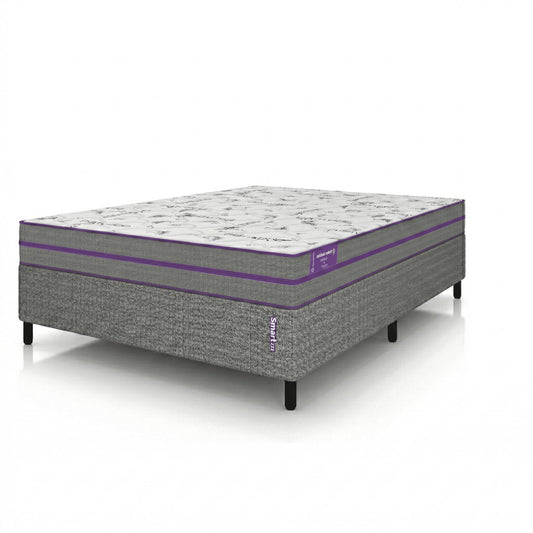 Conjunto Cama Box Casal Com Colchão  138x188x43 Ortovip  Smartz