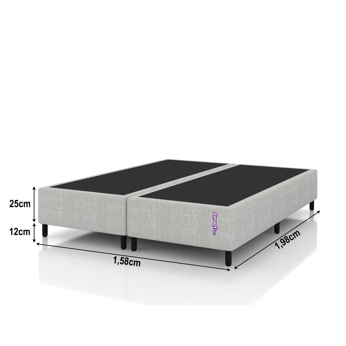 Cama Box Jaquard Cayambe Bege Queen 198x158x25 cm Smartz