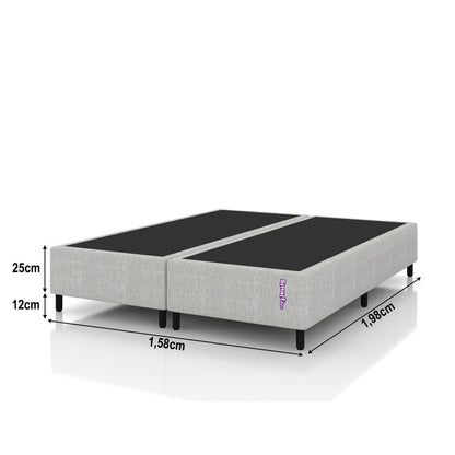 Cama Box Jaquard Cayambe Bege Queen 198x158x25 cm Smartz