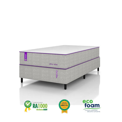 Cama Box Solteirão Com Colchão D28+D25 108x198 Ultra Relax Smartz