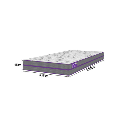 Cama Box com Colhão  Solteiro Ortovip 88x188x56  D33 Smartz