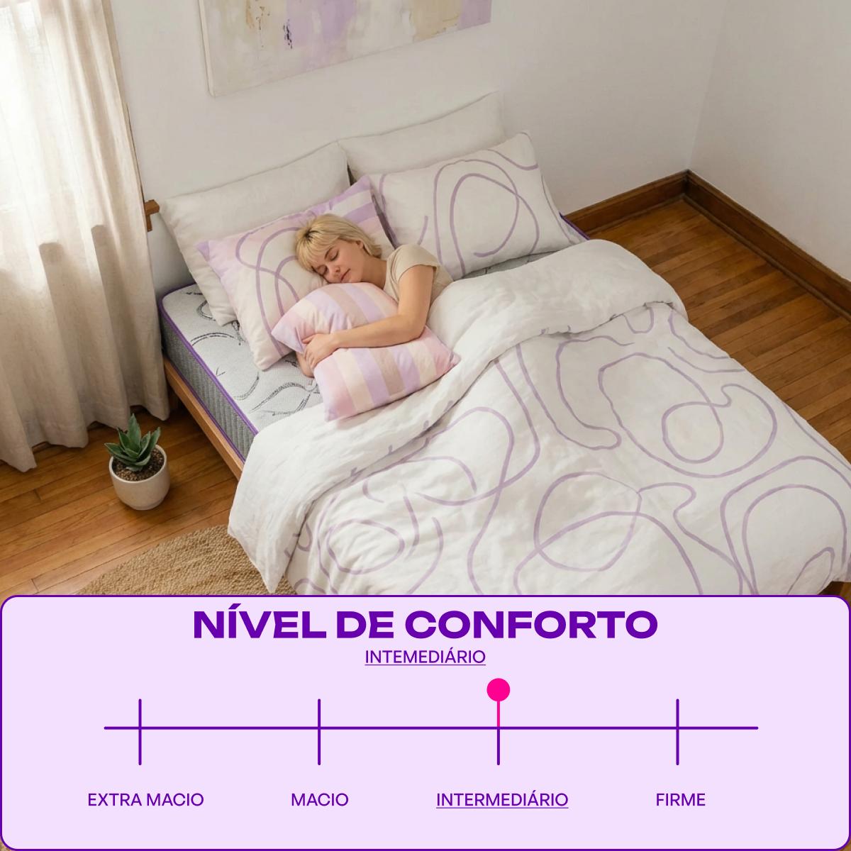 Cama Box com Colchão Solteiro D28 Acction 78x188x51  Smartz