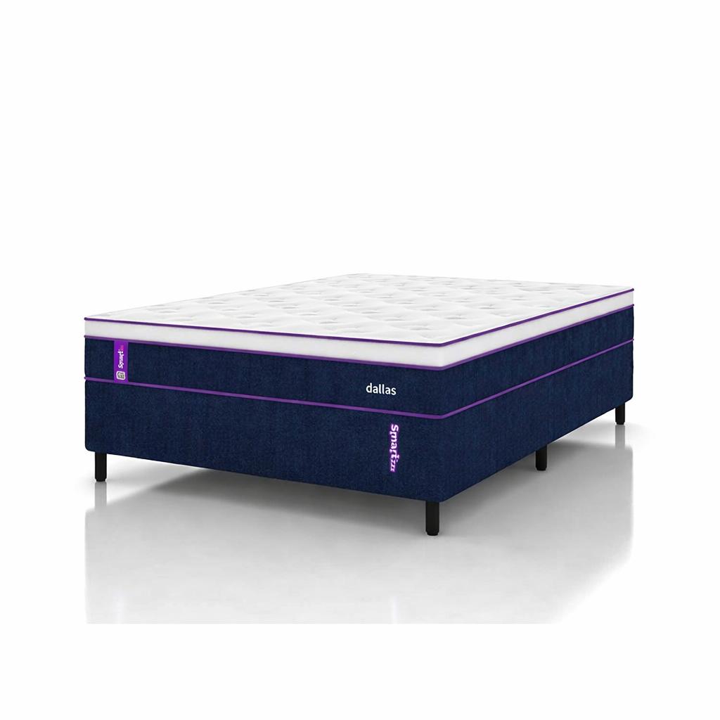 Cama Box Casal Com Colchão AG D80 138x188 Dallas Smartz