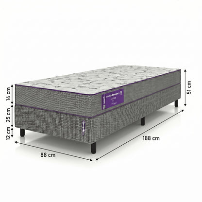Cama box Solteiro com Colchão D23 Acction 88x188 Smartz