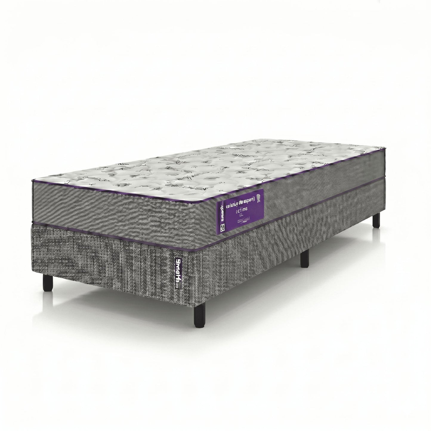 Cama box Solteiro com Colchão D23 Acction 88x188 Smartz